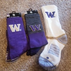 UW University of Washington long thick Socks & Hat/Cap